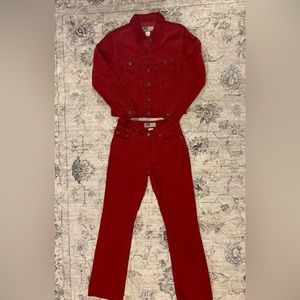 2pc Old Navy Vintage Corduroy Jacket and Pants Set Size S and 2